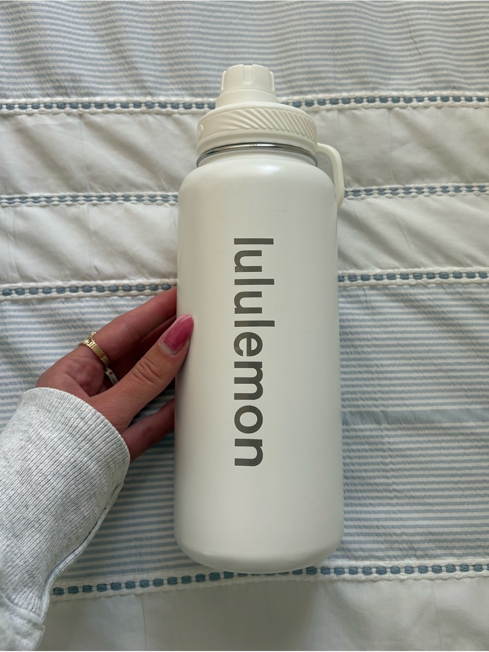 White Lululemon Water Bottle